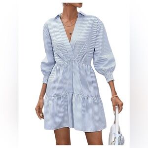 STRIPED V-NECK SUMMER DRESS